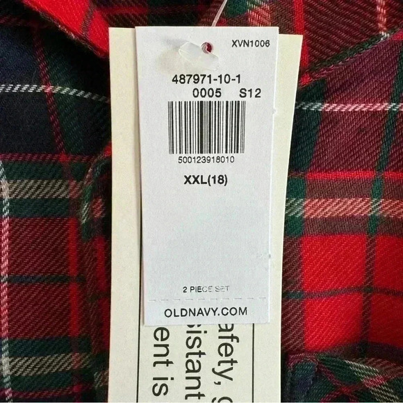 Old Navy Jingle Jammies Set Gender Neutral Children’s XXL 18 Christmas Tartan - Picture 8 of 8